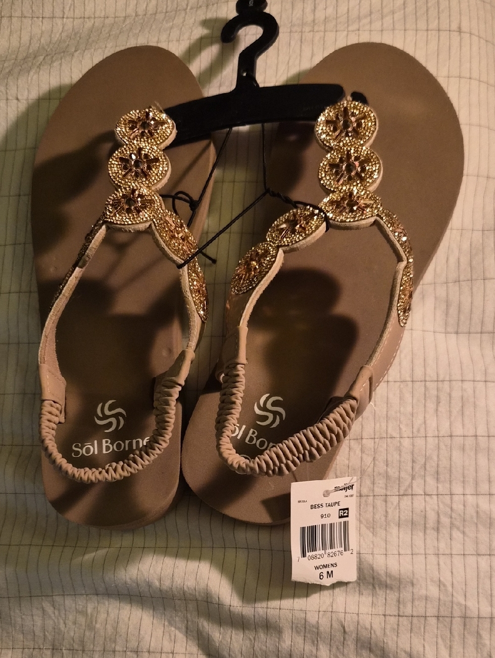 Women's Beige Slingback Sandals with Gold Embellishment
